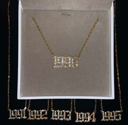 Birth Year Necklace - Silver