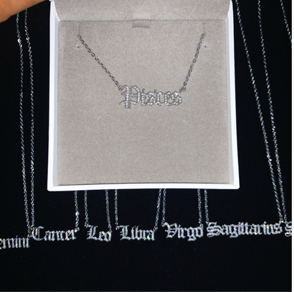 Zodiac Star Sign Necklace - Silver