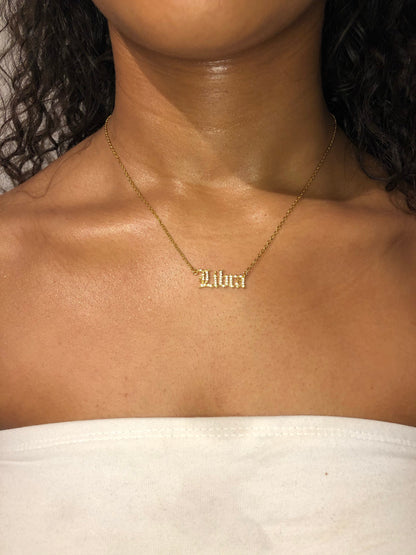 Zodiac Star Sign Necklace - Gold